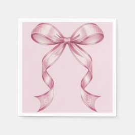 Sparkle Pink Coquette Bow 1st Pappersservett