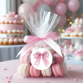 Sparkle Pink Coquette Bow 1st Runt Klistermärke