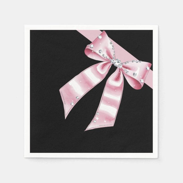 Sparkle Pink Coquette Bow  Pappersservett (Framsidan)