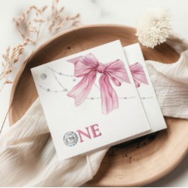 Sparkle Pink Coquette Bow Pappersservett