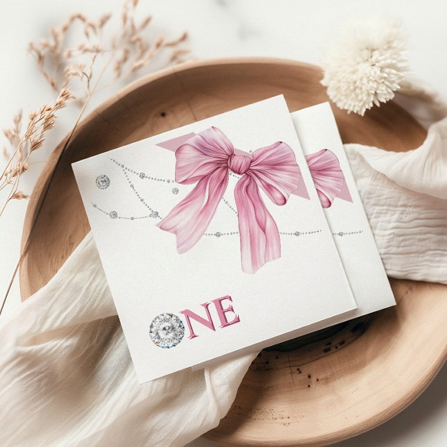 Sparkle Pink Coquette Bow  Pappersservett (Skapare uppladdad)