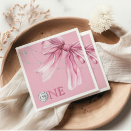 Sparkle Pink Coquette Bow  Pappersservett