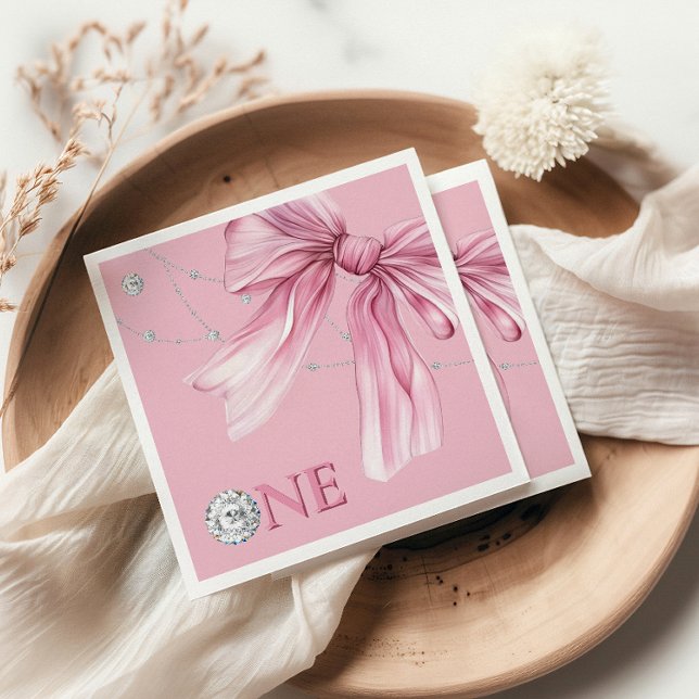 Sparkle Pink Coquette Bow  Pappersservett (Skapare uppladdad)