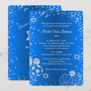 Sparkle Sports Bat Mitzvah Inbjudningar