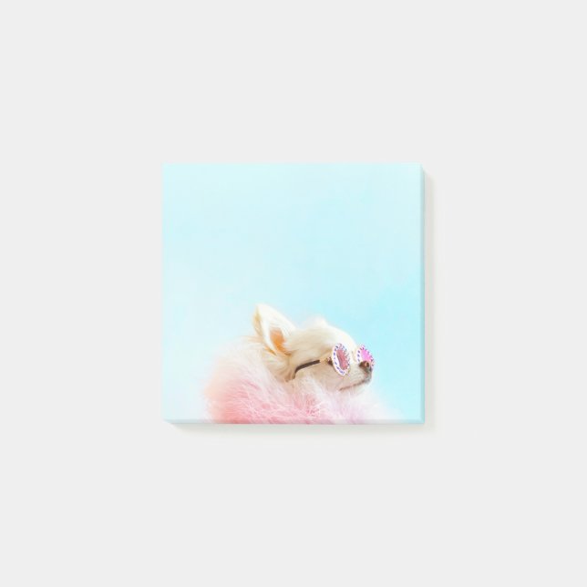 Sparkle The Tiny Chi | Hundälskare Glam Personlig Post-it Block (Framsida)