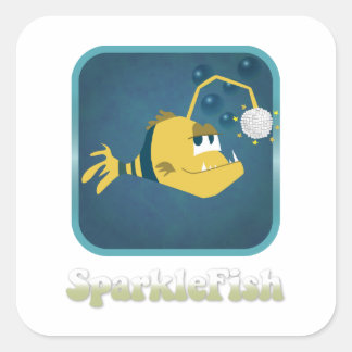 SparkleFish-etikett Fyrkantigt Klistermärke