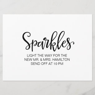 Sparkler Avskeds Skylt Enkel Kalligrafi Inbjudningar