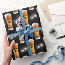Sparkler i 21:a födelsedagsglaset presentpapper