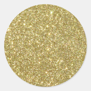 Sparkler i Bright Guld Glitter Runt Klistermärke