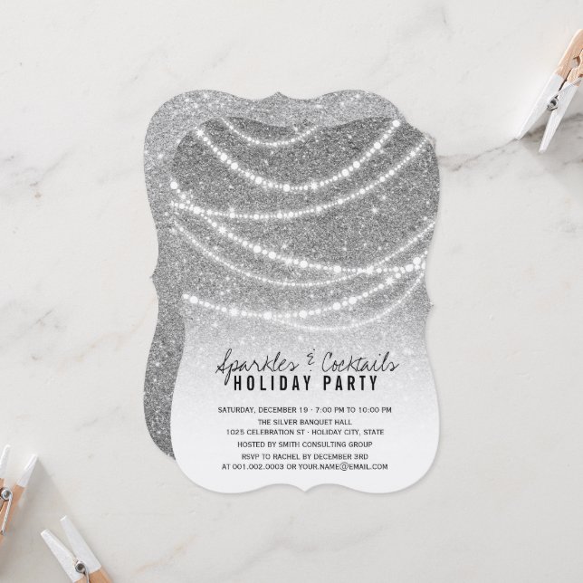 Sparkler och socklar i Party i helgdag och Glitter Inbjudningar (Fram/Back In Situ)