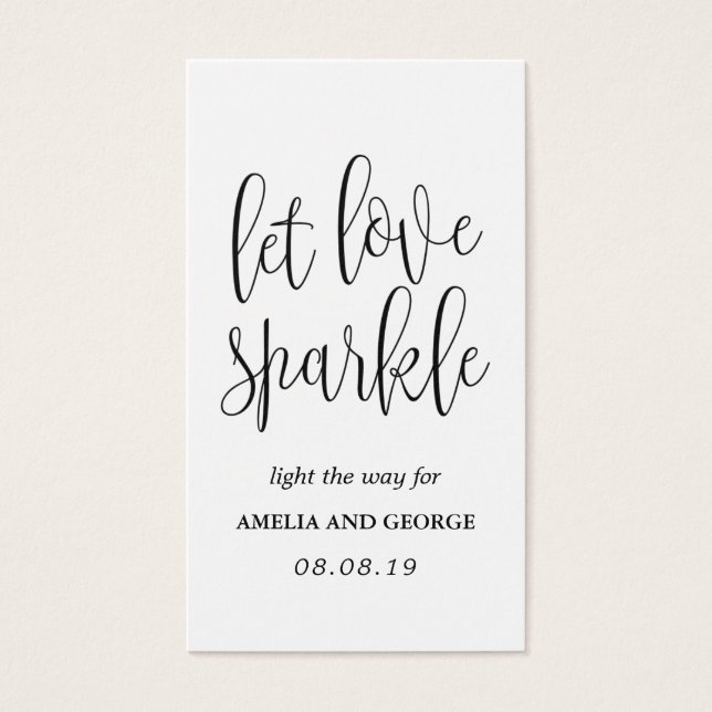 Sparkler-sändning av Märkre Loely Calligraphy Visitkort (Framsidan)