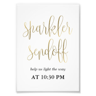 Sparkler Sendoff-signatur Välj ditt Storleka Faux Fototryck