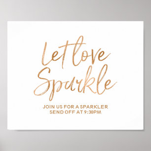 Sparkler-signal 8 x 10 Ro Guld Bröllop Poster