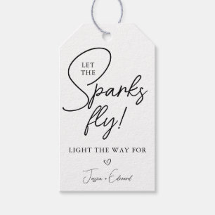 Sparkler skickar bort sparkarna, blankt presentetikett