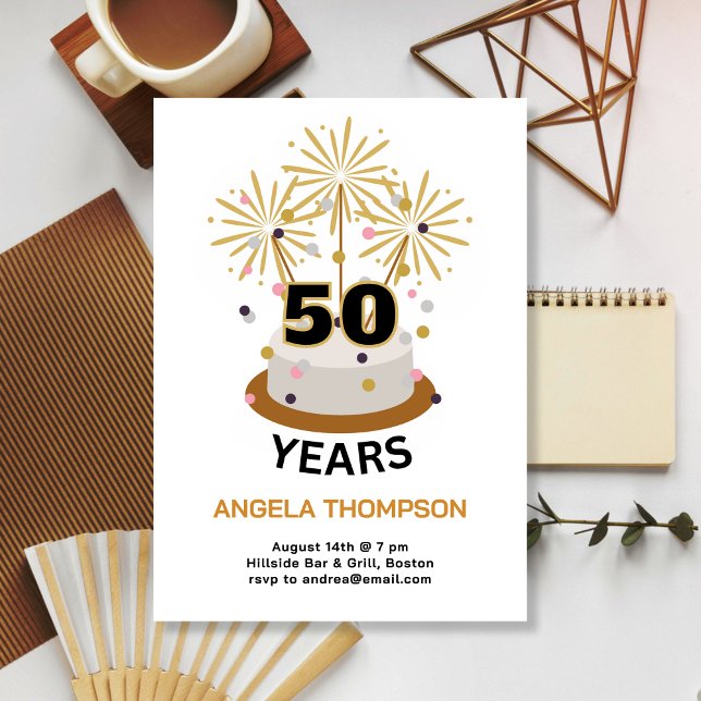 Sparkler Years Birthday Invitation Inbjudningar (Skapare uppladdad)