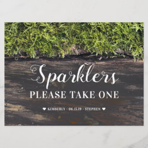Sparklers signerar Rustic Bröllop Bord-kort Inbjudningar