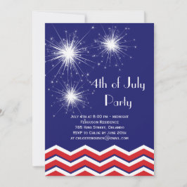 Sparklers & sparrar 4th av den Juli partyinbjudan Inbjudningar