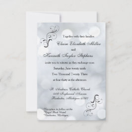 Sparkles-3x5Bröllopsinbjudan ljus Snö Glitter Inbjudningar