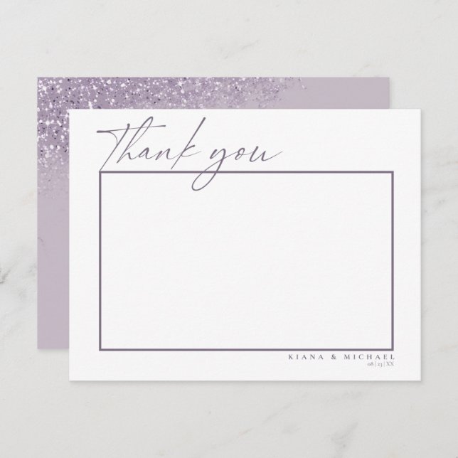 Sparkles Bröllop Tack Mauve ID889 (Fram/baksida)