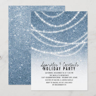 Sparkles & Cocktail Glitter Julfest Inbjudan