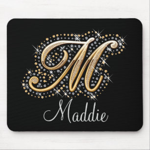 Sparkles- & glitterdiamantmonogram Mousepad Musmatta