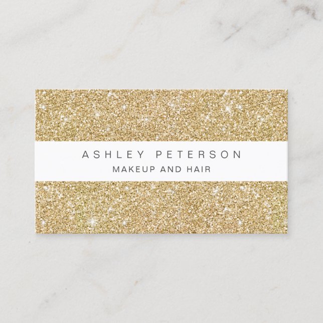 Sparkles guld- glitter för chic makeup sequins visitkort (Framsida)