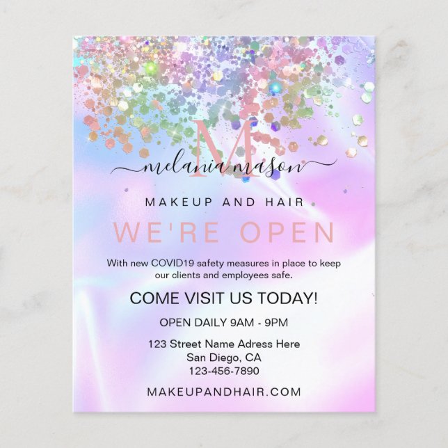 Sparkles HoloGraph Glitter Elegant Makeup Artist Flygblad (Framsidan)