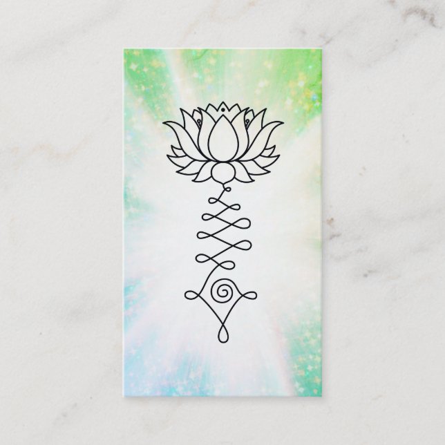 *~*   Sparkles Lotus Lily Reiki Healing Energy Visitkort (Framsida)