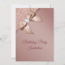 Sparkles & Ro Guld Glamor Födelsedagsfest Inbjudningar