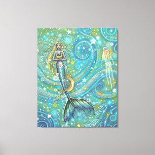 Sparkles Siren Fantasykonst av Molly Harrison Canvastryck