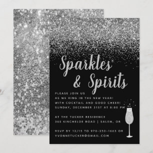 Sparkles & Spirits Nyårsafton Fest Inbjudningar