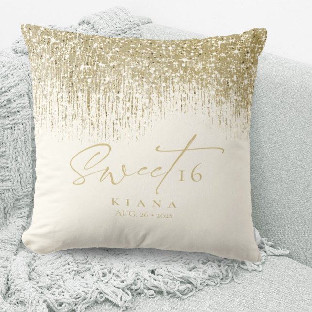 Sparkles Sweet sixteen Guld ID912 Kudde (Skapare uppladdad)