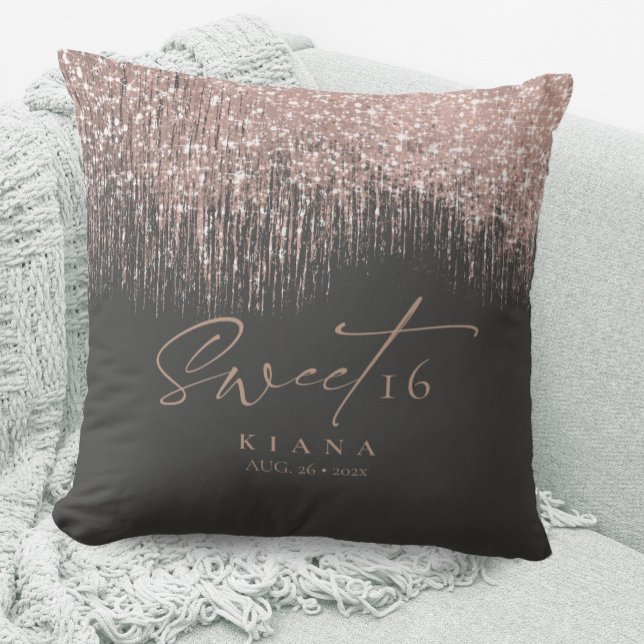 Sparkles Sweet sixteen Ro Guld/Blk ID912 Kudde (Skapare uppladdad)