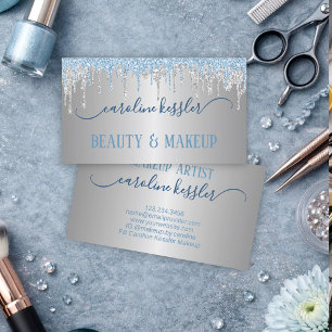 Sparklesdropp för vinteris Himlar Blue Silver Glit Visitkort