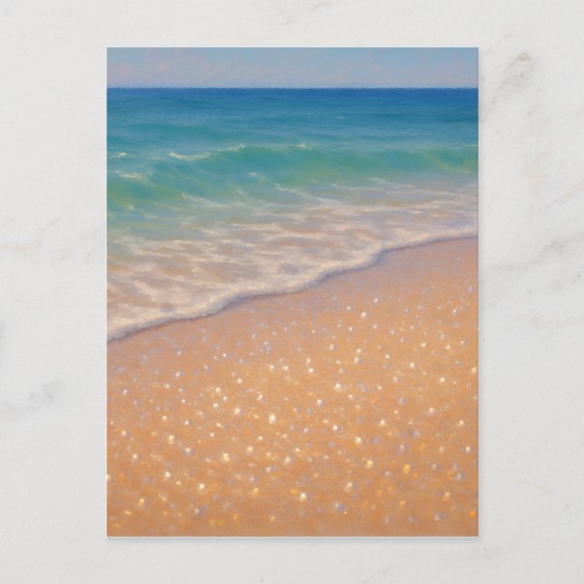 Sparkling Beach - Pastel Painting Seascape Vykort (Framsida)