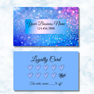 Sparkling Beauty Salon Sminkartist Lojalitetskort Visitkort