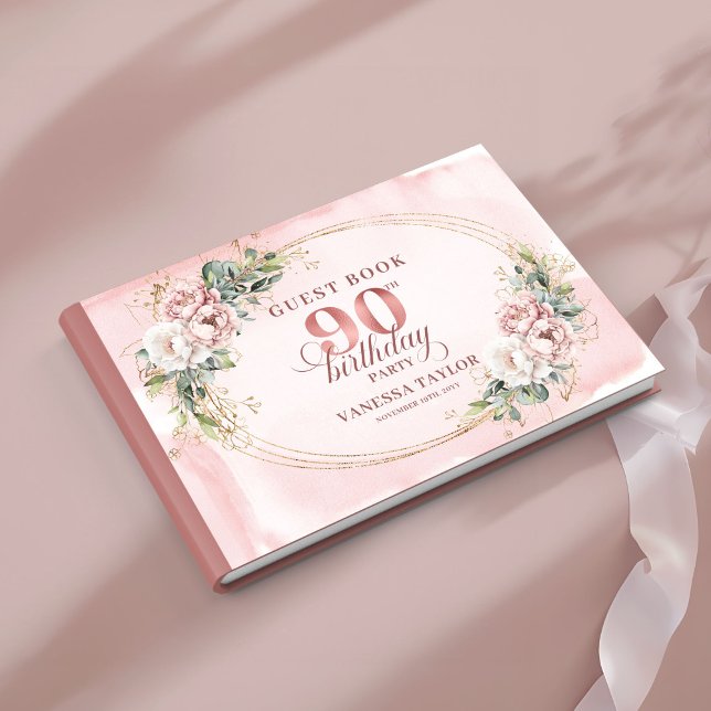 Sparkling Blush Pink Gold Eucalyptus 90th Birthday Gästböcker (Sparkling Blush Pink Gold Eucalyptus 90th Birthday Book

)