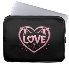 Sparkling Cat Love Laptop Fodral