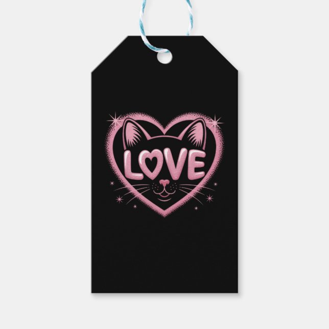 Sparkling Cat Love Presentetikett (Framsidan)
