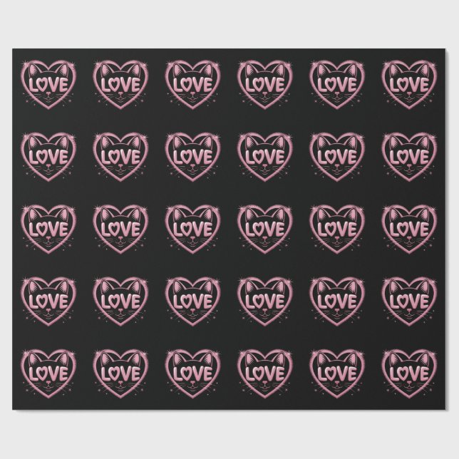 Sparkling Cat Love Presentpapper (Platt)
