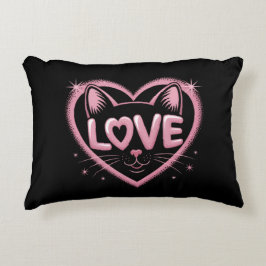 Sparkling Cat Love Prydnadskudde