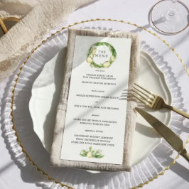 Sparkling Cheer | Winter Greenery Bröllop Menu Meny