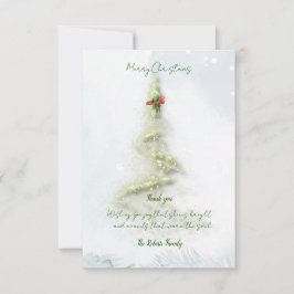 Sparkling Christmas Tree thank you card Tack Kort