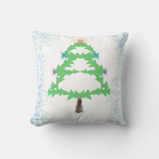 Sparkling Christmas Tree Throw Cushion Kudde