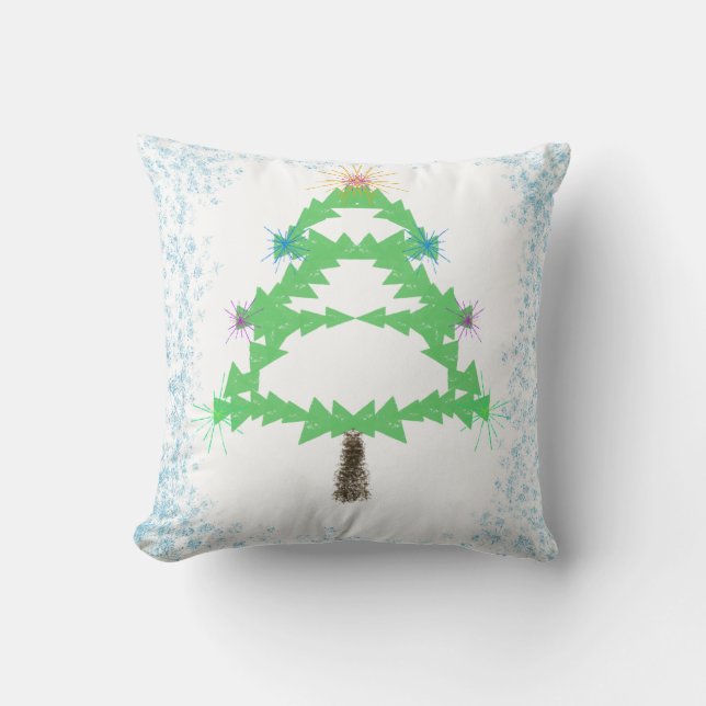 Sparkling Christmas Tree Throw Cushion Kudde (Framsida)