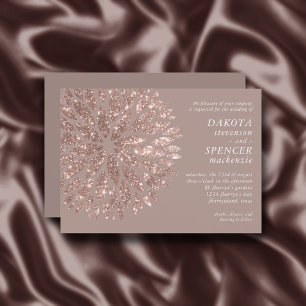 Sparkling Dahlia   Taupe  Ro Guld Bröllop I Inbjudningar