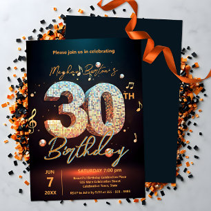 Sparkling Disco Dance 30års födelsedag Firande Inbjudningar