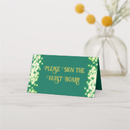 Sparkling Emerald Grönt Quinceañera Spanska Placeringskort