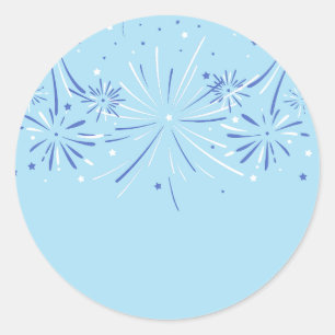 Sparkling Firecracker, 4 juli Runt Klistermärke