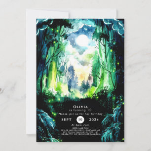 Sparkling Forest Woodland Birthday Inbjudningar